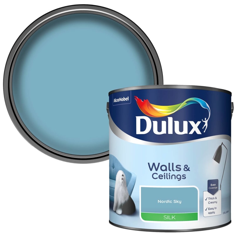 Dulux Silk Paint 2.5L Nordic Sky DIY B&M