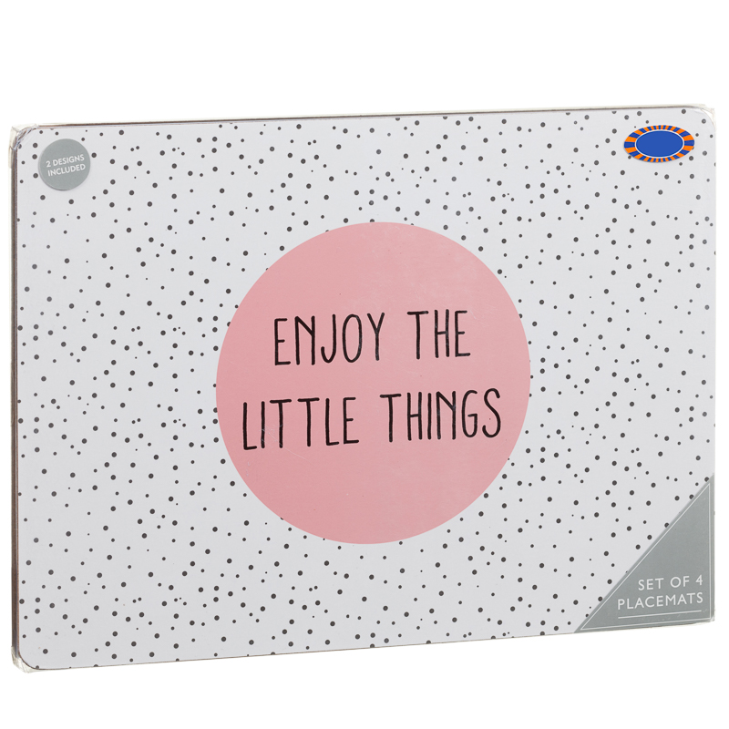 Stylish Placemats 4pk Enjoy the Little Things Tableware B&M