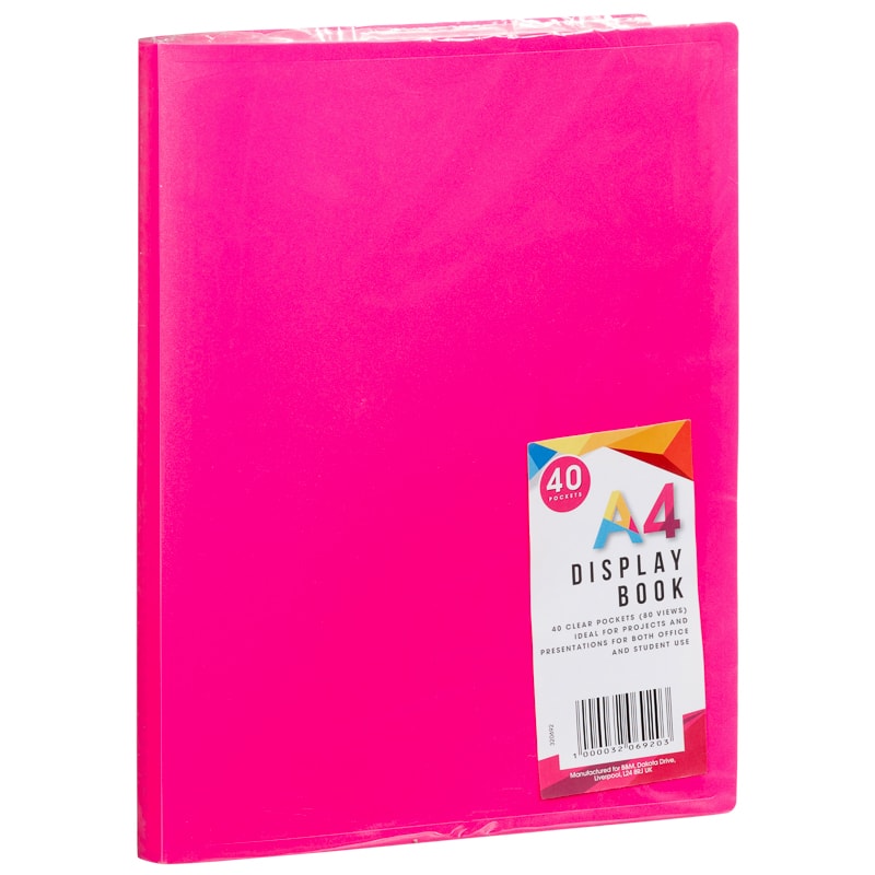 40 Pocket Display Book A4 Stationery B&M