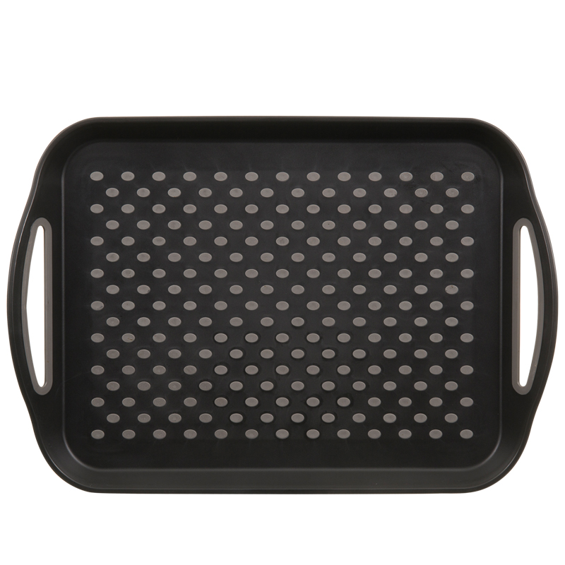 AntiSlip Serving Tray Black Home Kitchen B&M