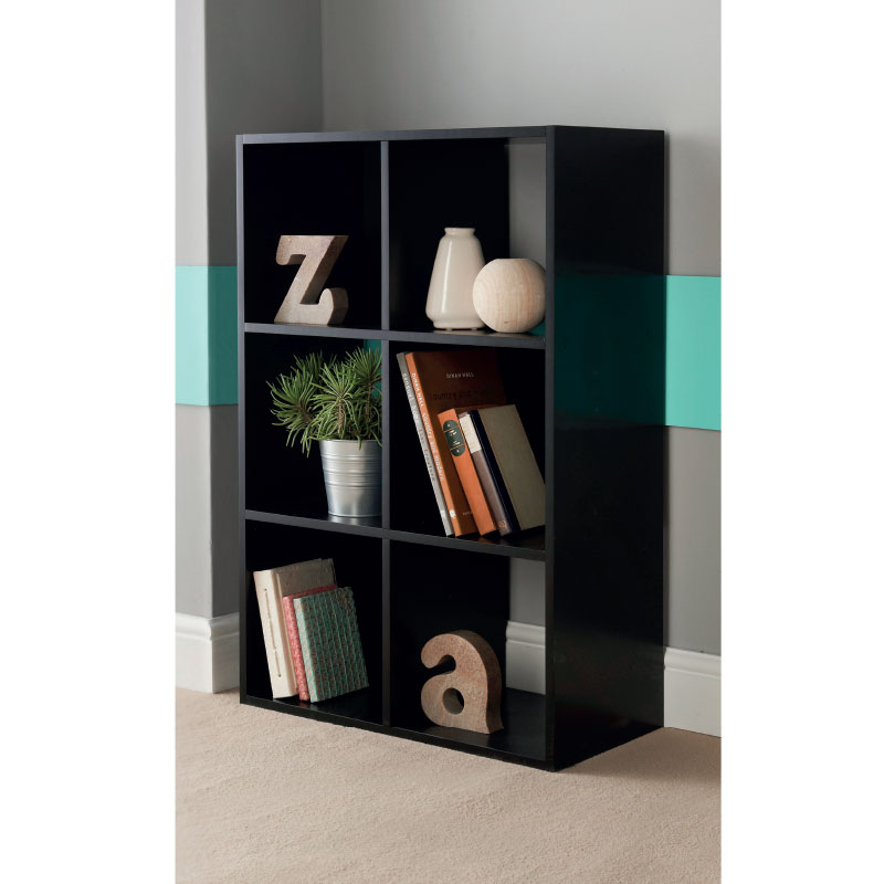 Lokken 6 Cube Shelving Unit Black Storage Furniture B M 322319 6 Cube Shelving Unit Black