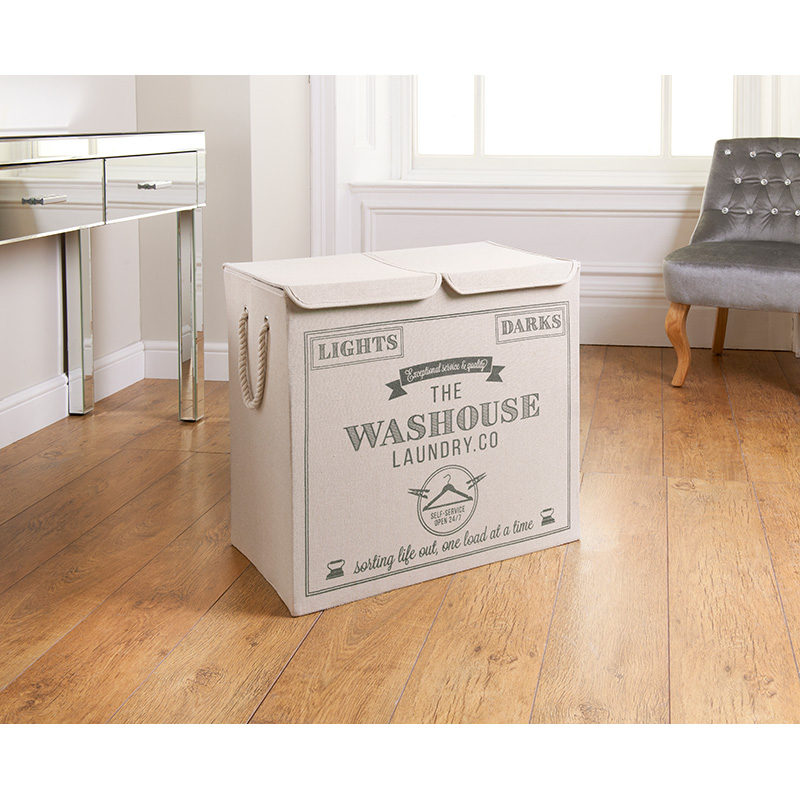 Double Sorter Laundry Hamper Home Laundry B&M