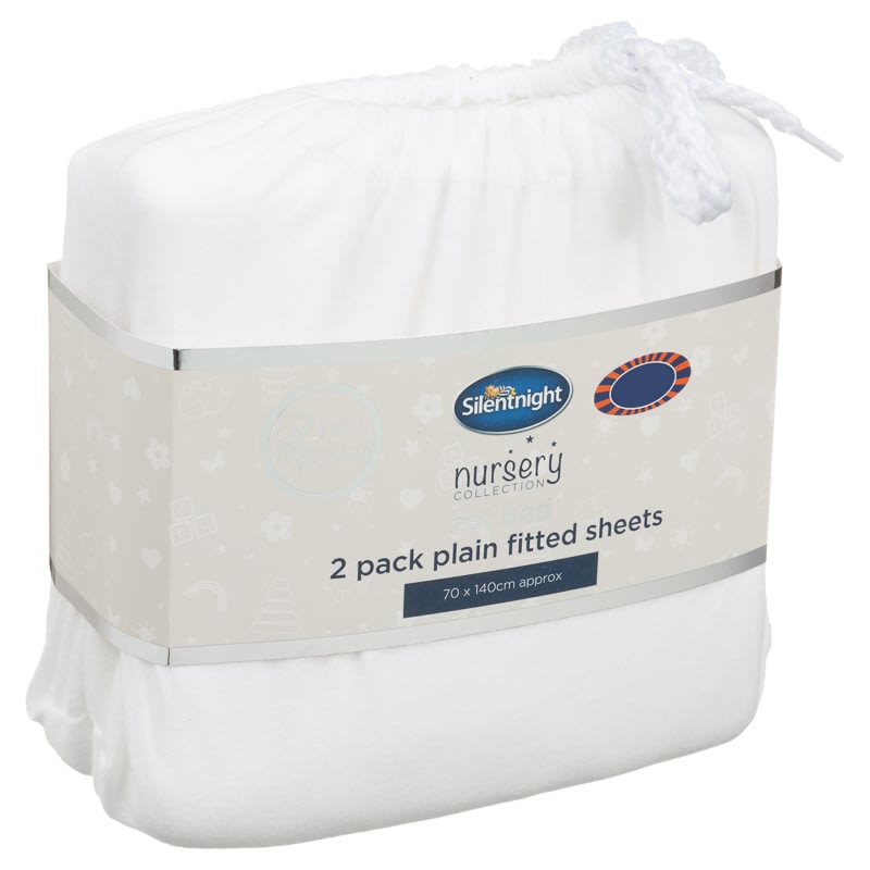 Cot Bed Fitted Sheets White X Cot Bed Fitted Sheets White X