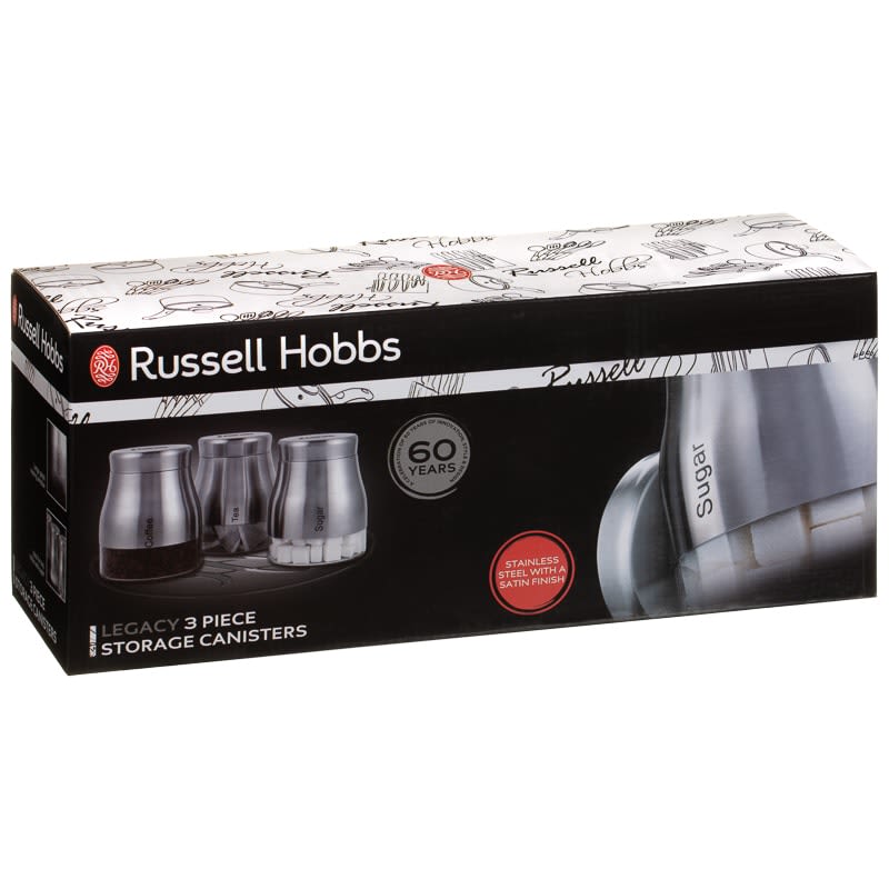 Russell Hobbs Legacy Tea Coffee Sugar Set 3pc Kitchen B&M