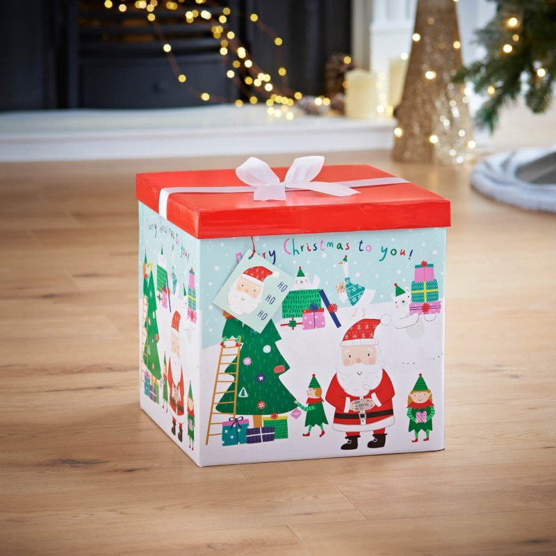 XL Christmas Gift Box with Bow & Tag Merry Christmas Xmas B&M