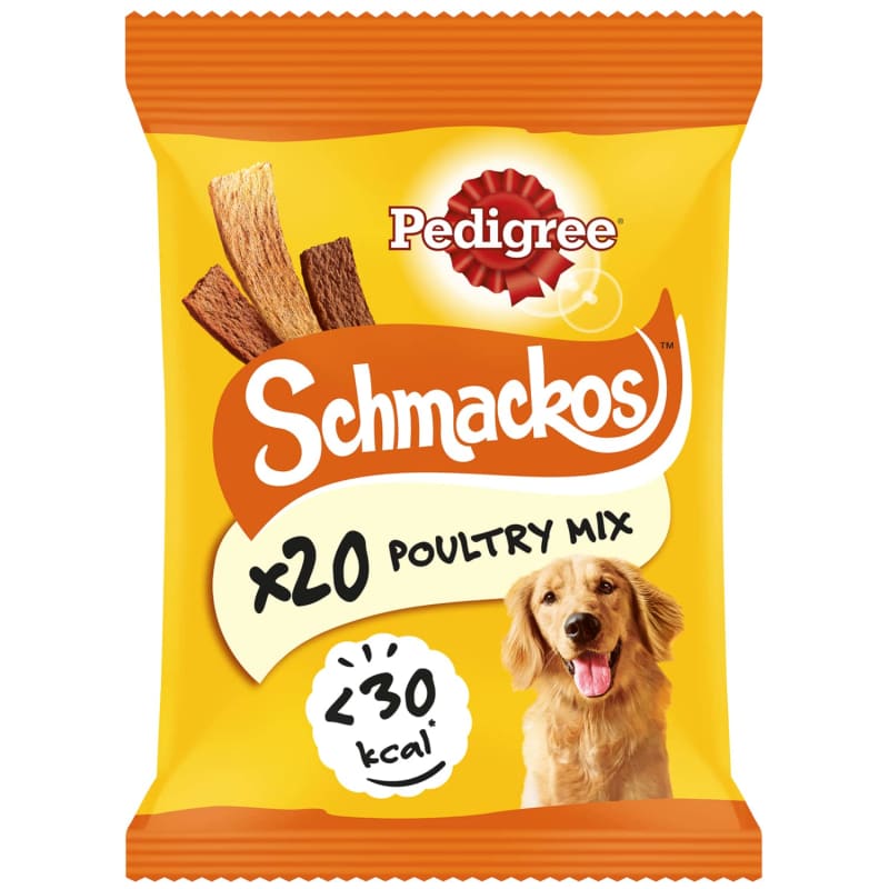 Pedigree Schmackos Poultry Mix 20pk Dog Treats B&M Stores