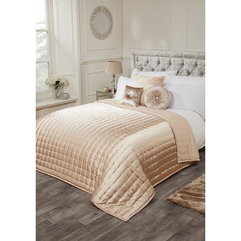 Karina Bailey Matt Satin Bedspread 200 x 200cm Bedding B&M