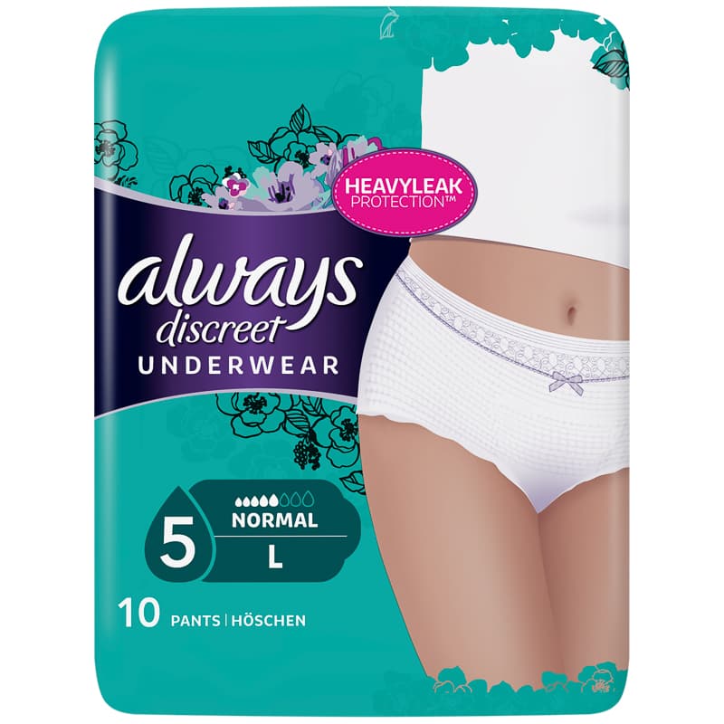 Always Discreet Underwear 10pk Large Health & Beauty B&M