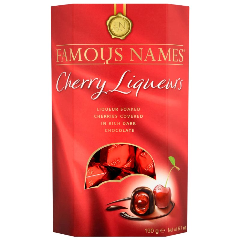 Famous Names Cherry Liquers 190g Chocolate Boxes B&M