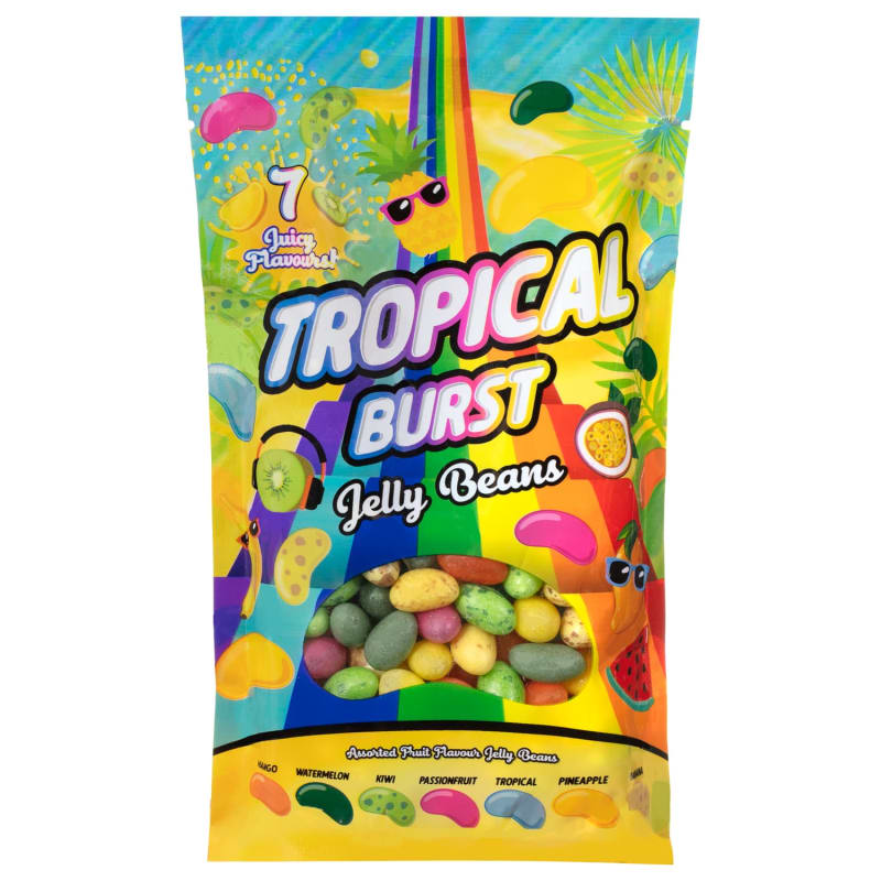 Tropical Burst Jelly Beans 200g Sweets Pouches B&M Stores
