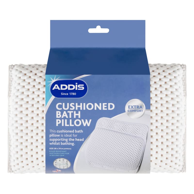 Addis Bath Pillow White Bathroom Accessories B&M
