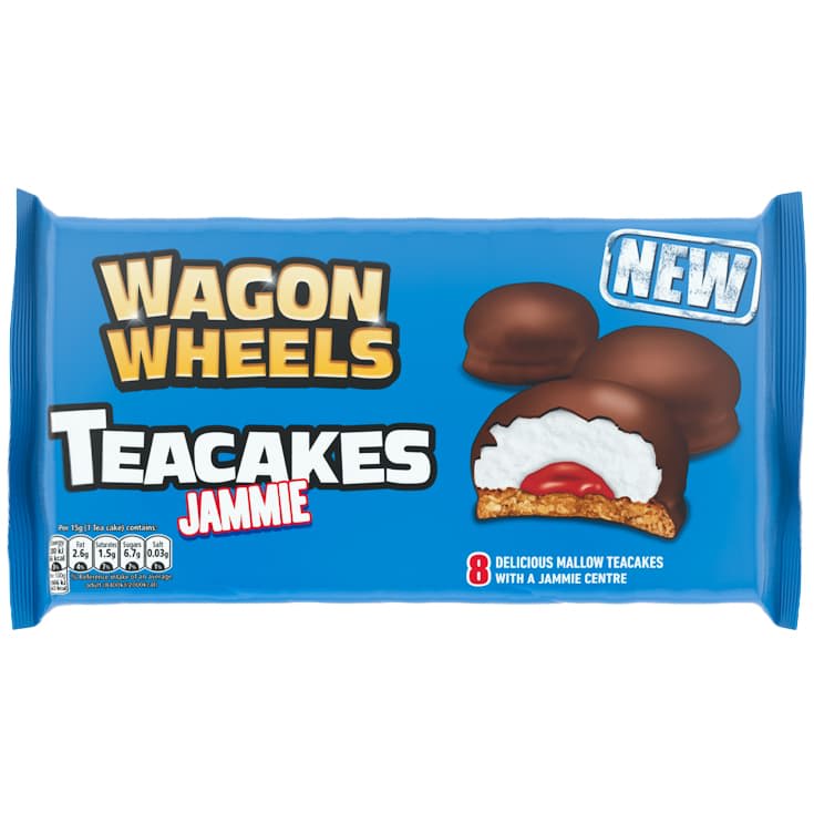 Wagon Wheels 8pk Teacakes Jammie 120g Snacks B&M