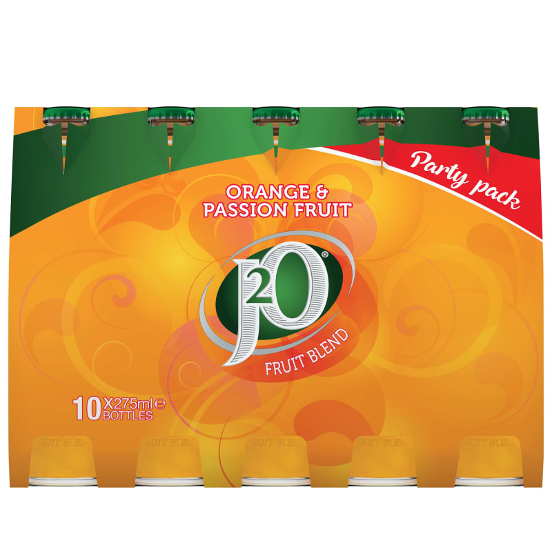 J2O Orange & Passion Fruit 10 x 275ml Soft Drinks B&M