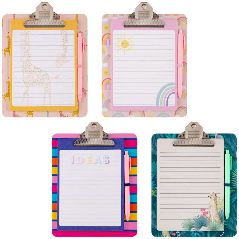 Clipboard & Notepad Leopard Stationery B&M