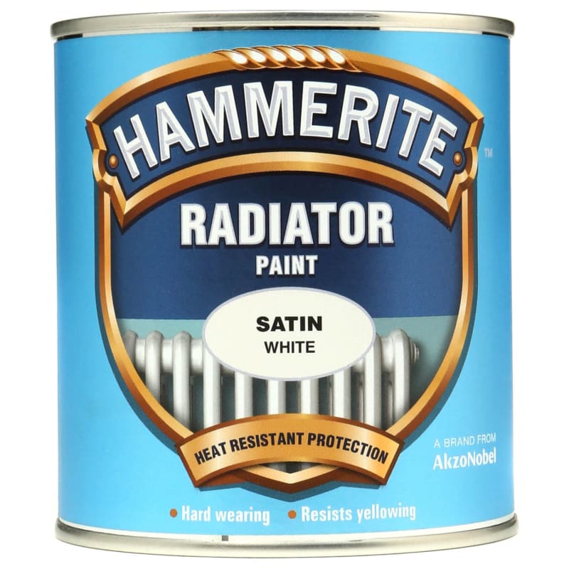Hammerite Radiator Enamel 500ml Satin White DIY B&M
