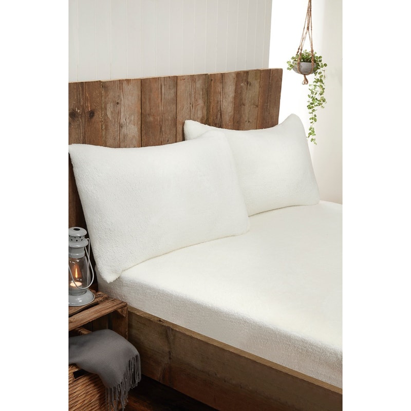 Silentnight Teddy Fleece King Size Sheet Set Bedding B M 338416 338417 Silent Night Fleece Sheet Set Cream
