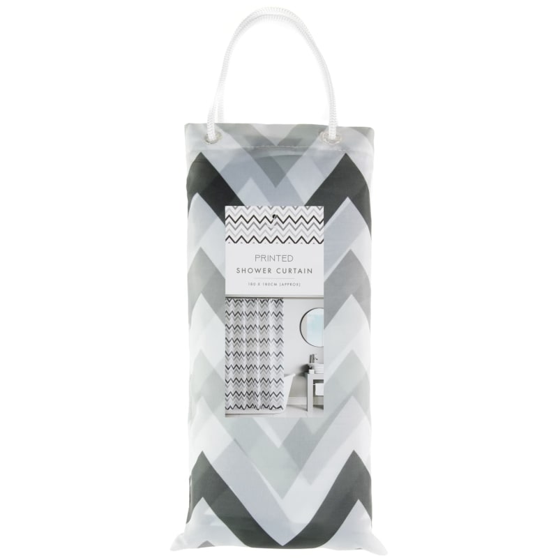 Geo Print Shower Curtain Chevron Shower Curtains B&M Stores