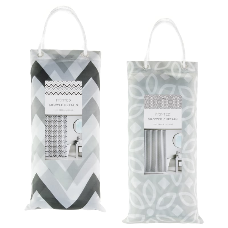 Geo Print Shower Curtain Chevron Shower Curtains B&M Stores