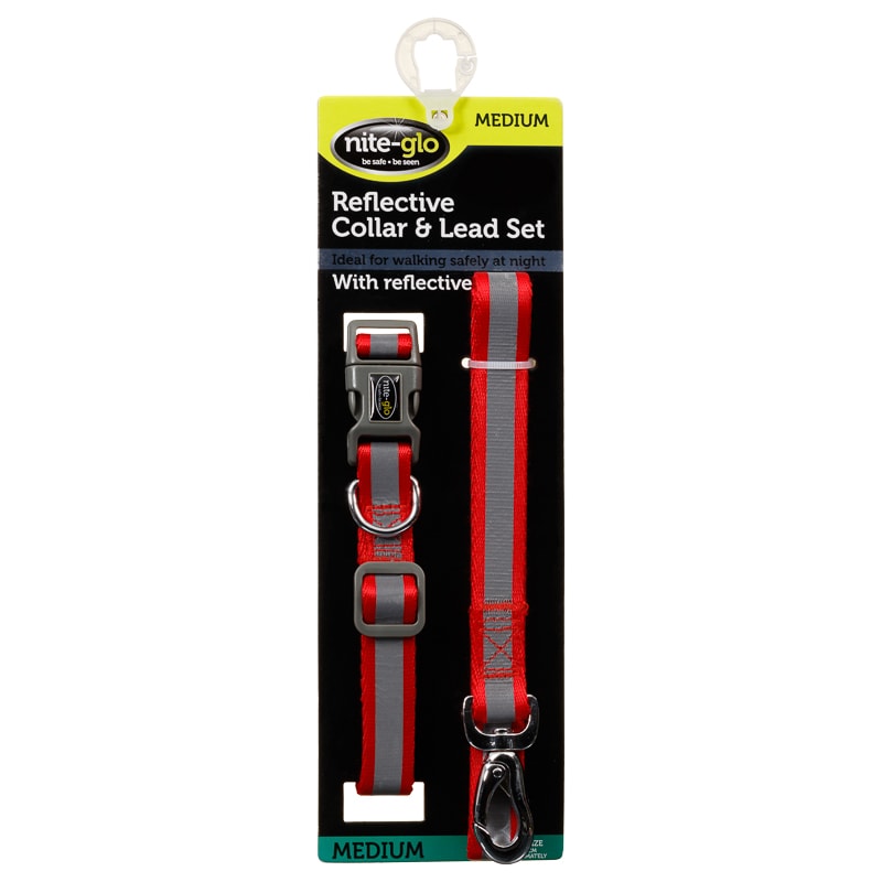 Reflective Collar U0026 Lead Set - Red