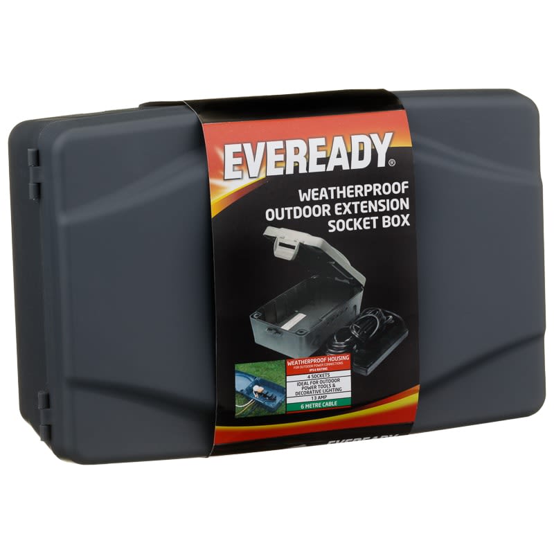 thumbnail image 2 of Double Outdoor Socket Waterproof Outside Plug Socket Weatherproof IP66 Wall Electrical Outlet 13Amp 2 Gang Storm Switched Power Box Grey 2 of 13