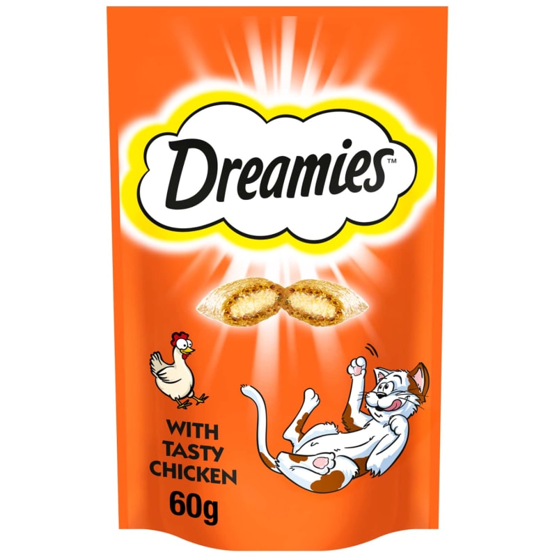Dreamies Cat Treats 60g Chicken Cheap Cat Treats at B&M Stores