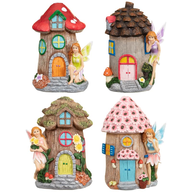 Garden Fairy House Ornament Green Solar Lights B&M