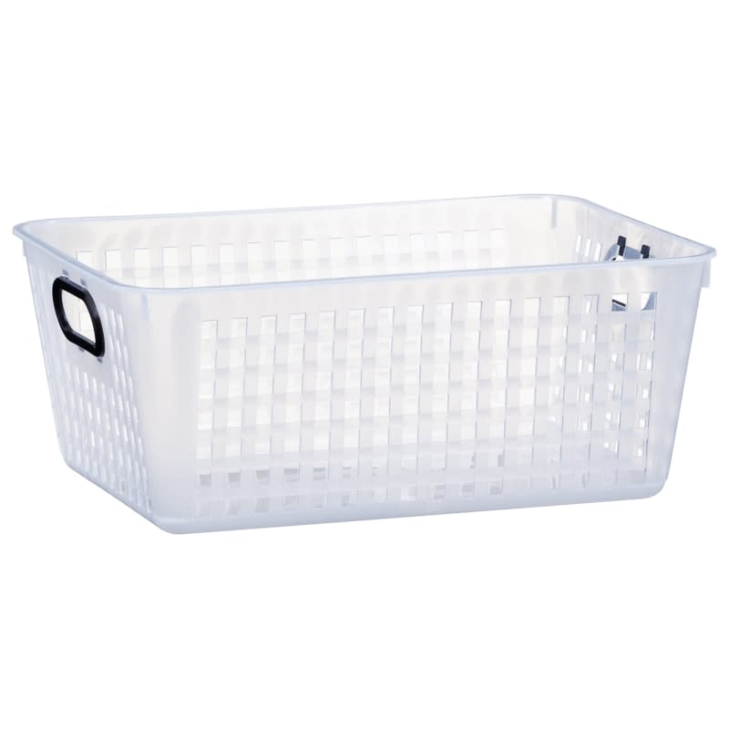 Storage Basket with Colour Handle Black Storage B&M
