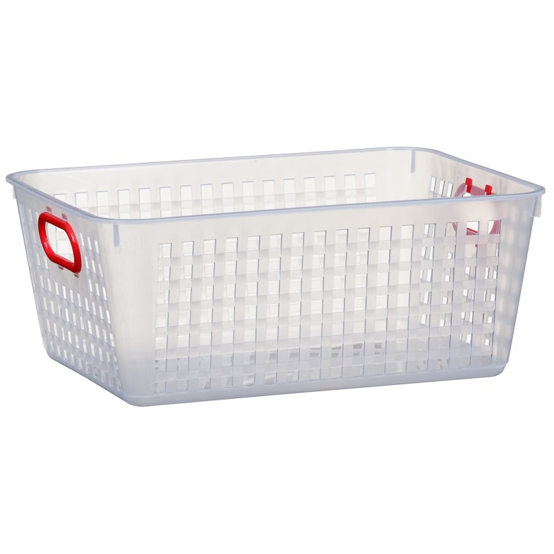 Storage Basket with Colour Handle Red Storage B&M
