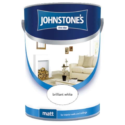 Johnstone's Matt Paint 5L - Brilliant White | DIY - B&M
