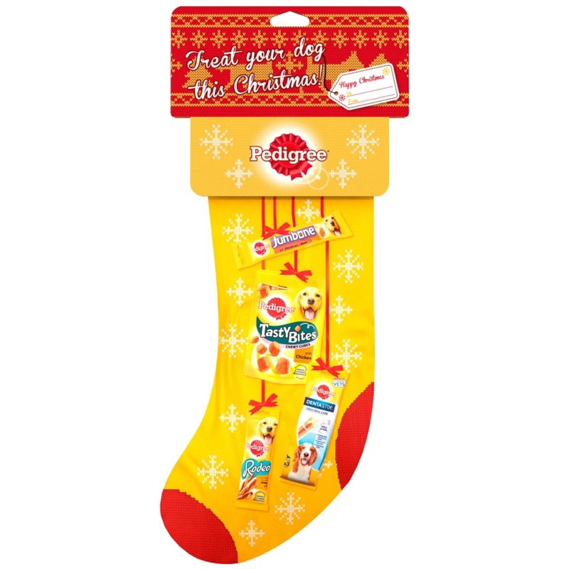 Pedigree Christmas Stocking 4pk Christmas Pet Treats B&M