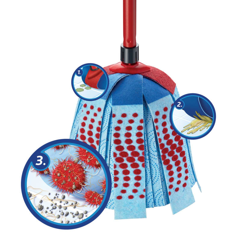 Vileda Supermocio 3 Action Mop Refill Heads - 2 Pack Replacement Microfibre Heads