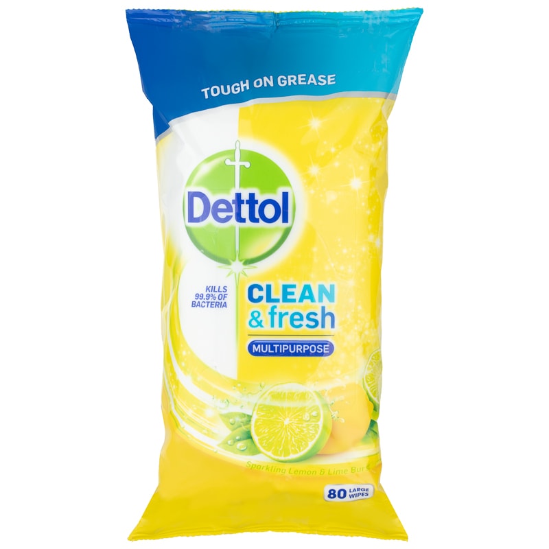Dettol Clean &amp; Fresh Multi Purpose Wipes Lemon &amp; Lime B&amp;M