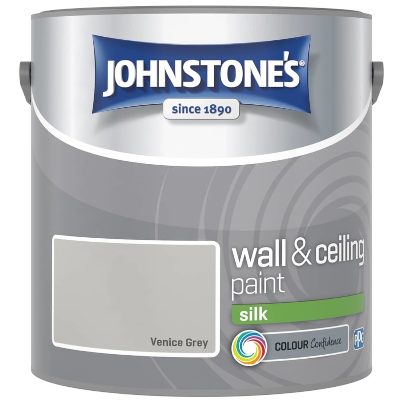 Johnstone's Paint Vinyl Silk Emulsion Venice Grey 2.5L B&M