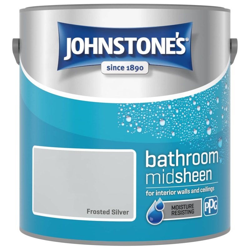 Johnstone's Paint Bathroom Midsheen - Frosted Silver 2.5L | Painting