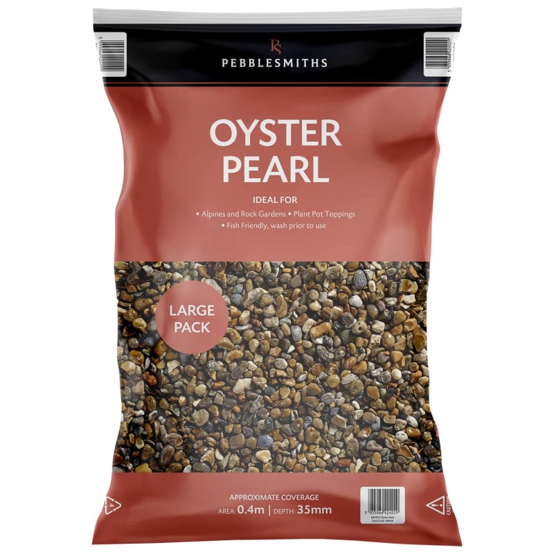 Oyster Pearl Pebbles 20kg Gravel, Chippings & Stone B&M