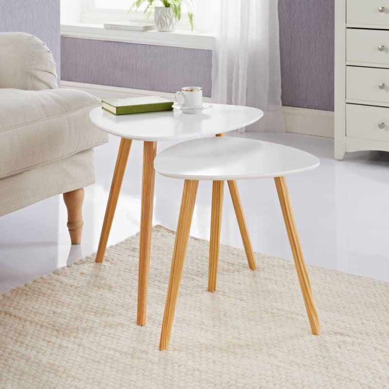 Bjorn Set Of 2 Table White L Living Room Furniture B M Table White L Living Room Furniture B M, 2 Piece Coffee Table Set B M