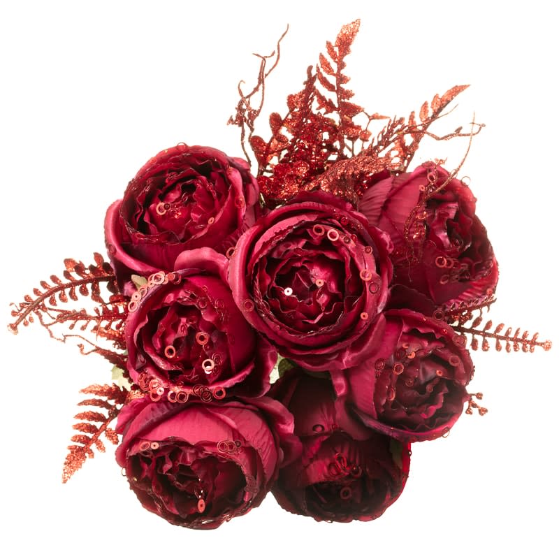 Artificial Flower Bouquet Red Artificial Plants B&M