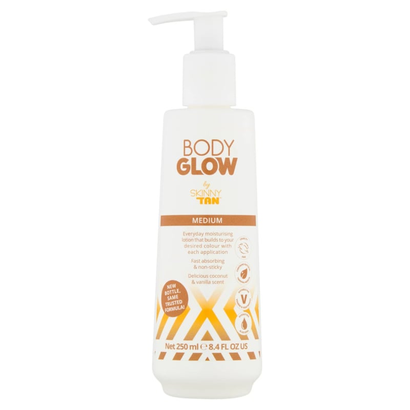 Body Glow by Skinny Tan Medium Moisturising Lotion 250ml B&M