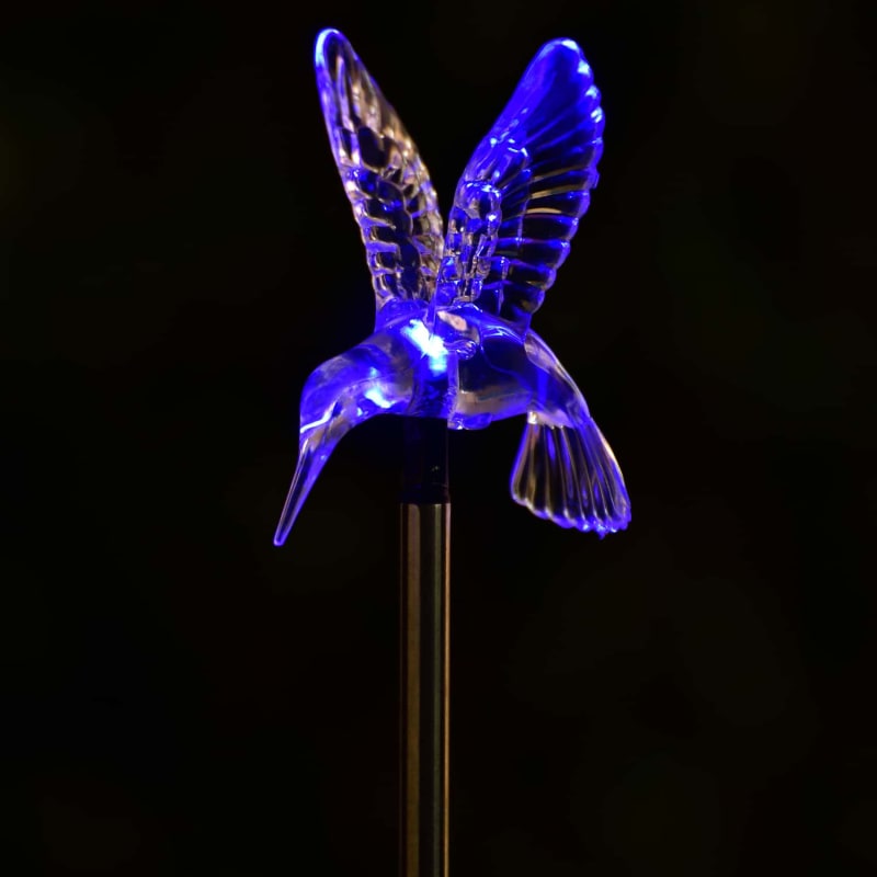 Colour Changing Solar Stake Light Hummingbird Solar Lights B&M