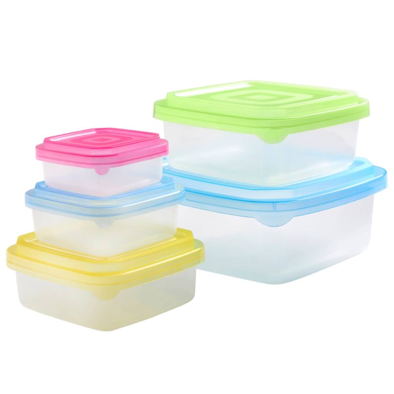 Square Food Storage Containers 5pk Kitchen B&M
