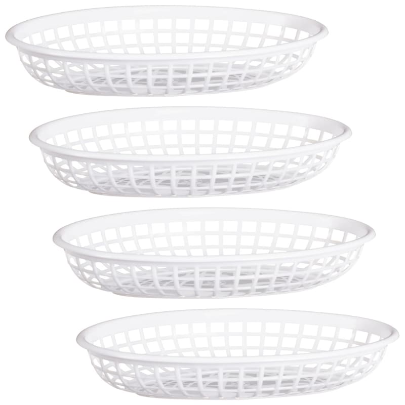 Food Serving Baskets 4pk White Kitchen Accessories B&M