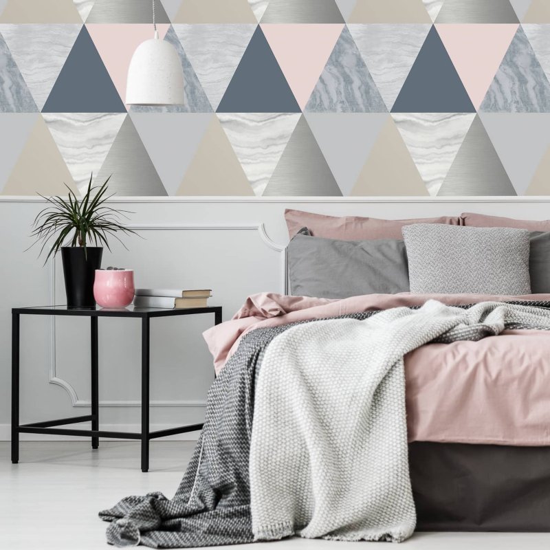 Harlequin Navy &amp; Pink Wallpaper Cheap Wallpaper B&amp;M