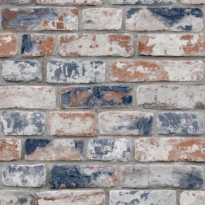 Distressed Navy Brick Wallpaper | Cheap Wallpaper - B&M