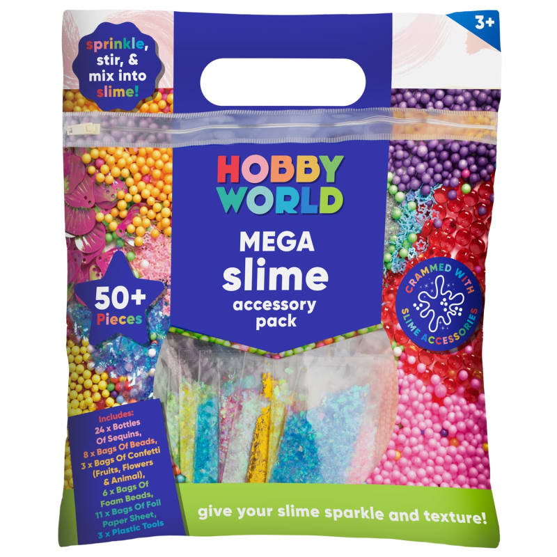 Hobby World Mega Slime Accessory Pack 55pc Arts Crafts B&M