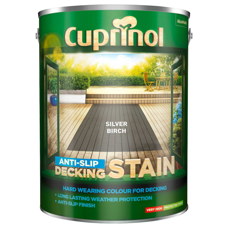 Cuprinol AntiSlip Decking Stain Silver Birch 5L Paint Cuprinol AntiSlip Decking Stain Silver Birch 5L Paint