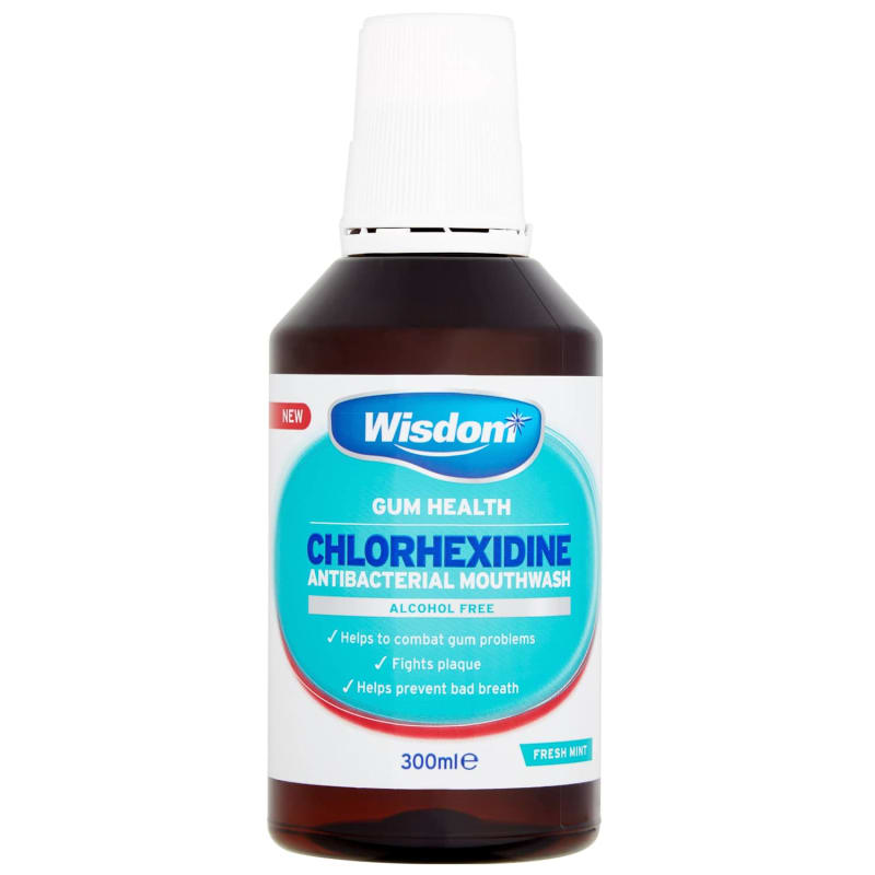 Wisdom Chlorhexidine Antibacterial Mouthwash 300ml Mouthwash B&M