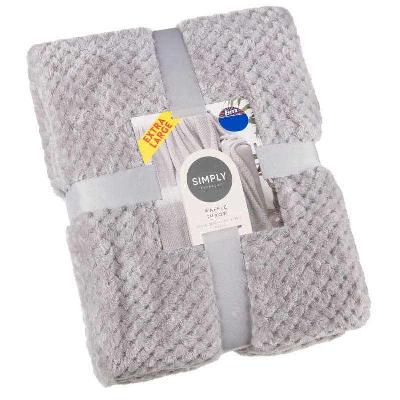 Simply Everyday Waffle Throw Silver Cheap Throws B&M Stoers