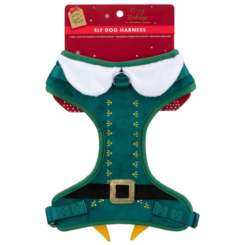 Christmas Dog Harness XSSM Elf Dog Clothing B&M