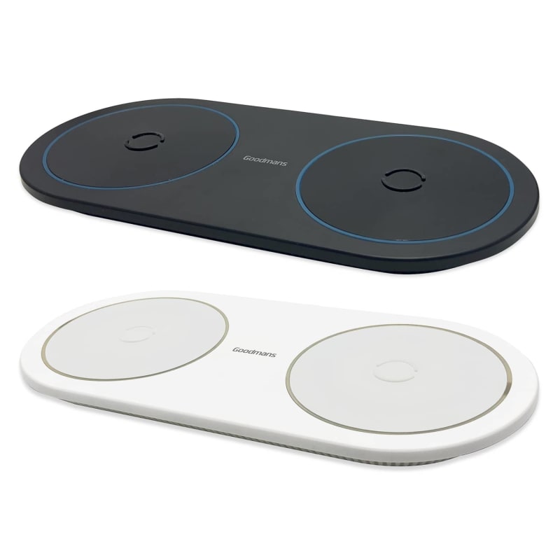 Goodmans Qi Wireless Dual Charging Pad White Chargers B&M