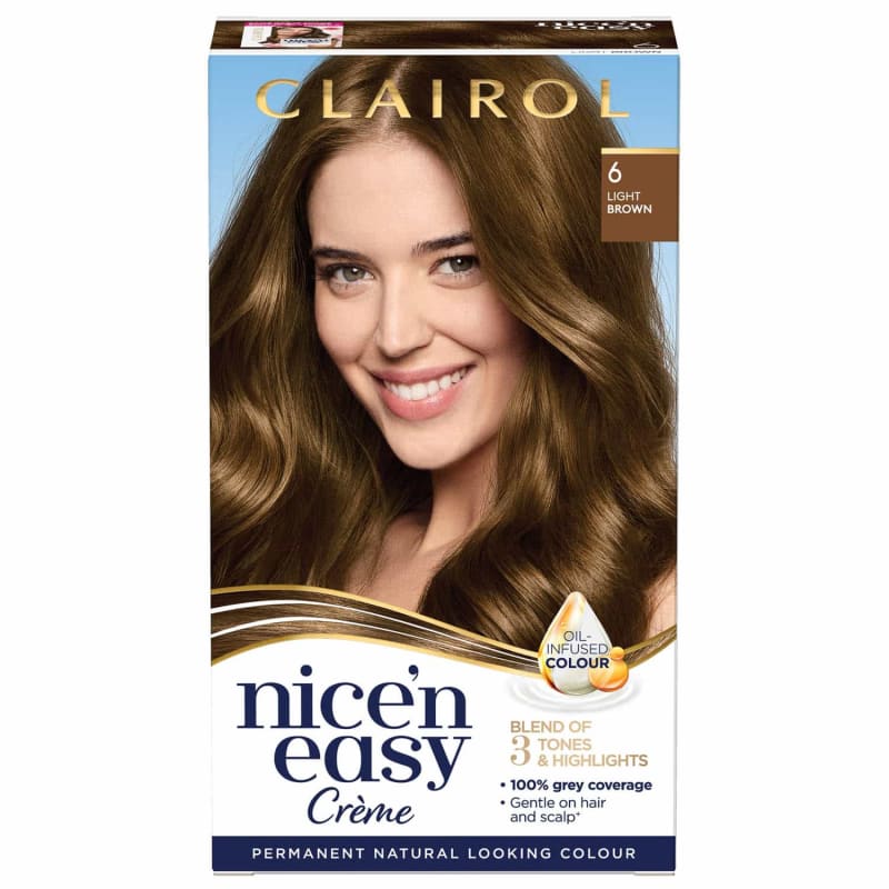 Clairol Nice'n Easy Hair Dye 6 Light Brown Hair Care B&M